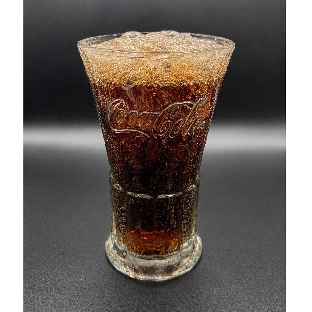 Vintage Coca-Cola Glass Tumbler Embossed Coke Soda Fountain Collectible